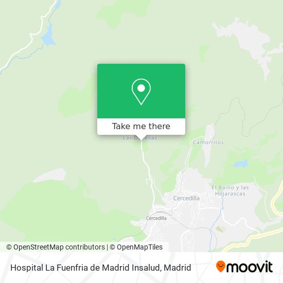 Hospital La Fuenfria de Madrid Insalud map