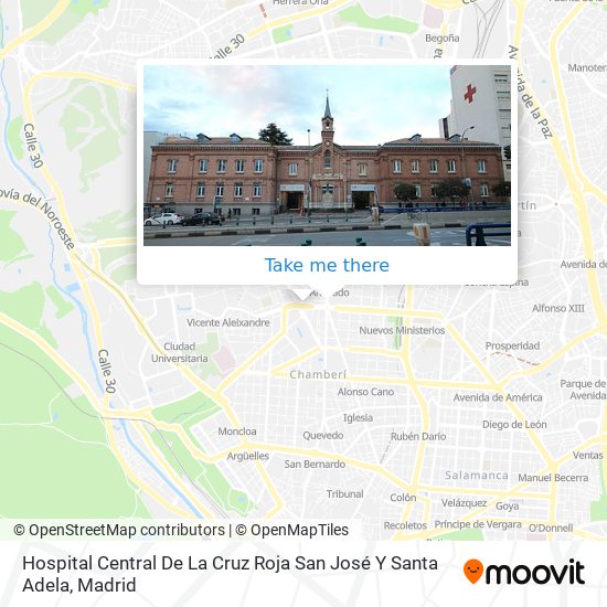 mapa Hospital Central De La Cruz Roja San José Y Santa Adela