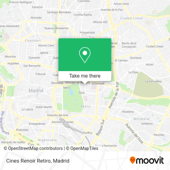 Cines Renoir Retiro map