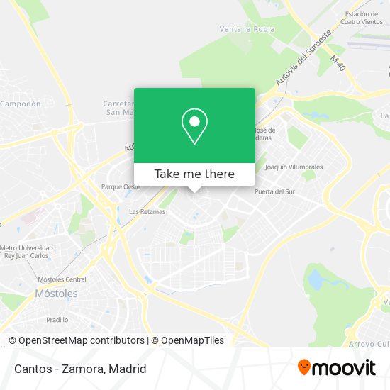 Cantos - Zamora map