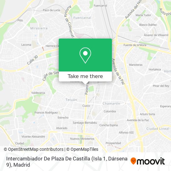 Intercambiador De Plaza De Castilla (Isla 1, Dársena 9) map