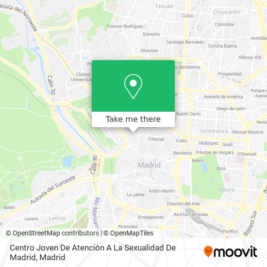 Centro Joven De Atención A La Sexualidad De Madrid map