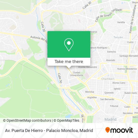 mapa Av. Puerta De Hierro - Palacio Moncloa