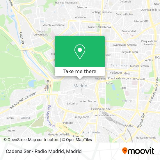 Cadena Ser - Radio Madrid map