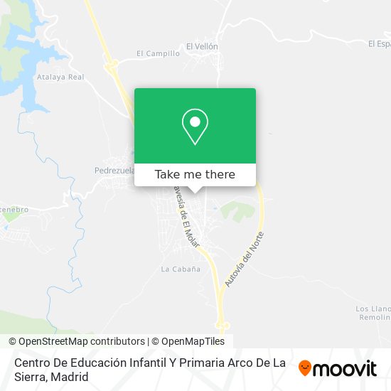 mapa Centro De Educación Infantil Y Primaria Arco De La Sierra