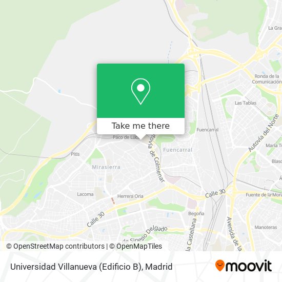 mapa Universidad Villanueva (Edificio B)