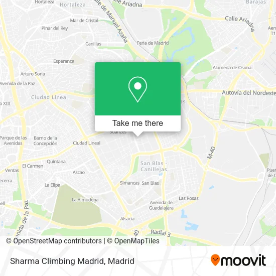 Sharma Climbing Madrid map