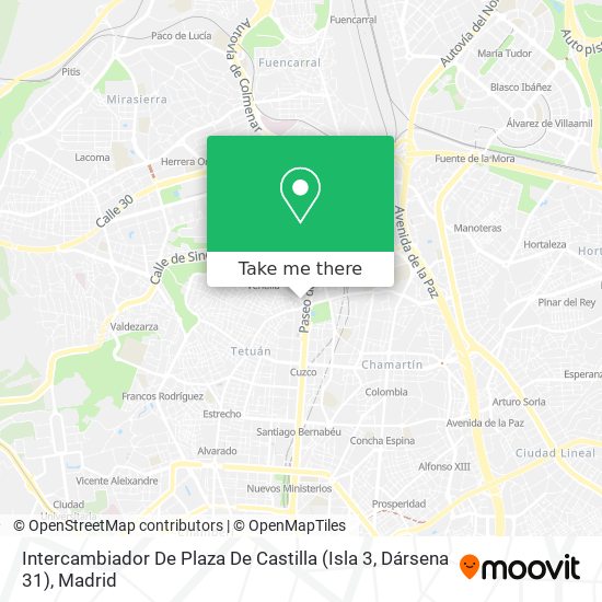 Intercambiador De Plaza De Castilla (Isla 3, Dársena 31) map