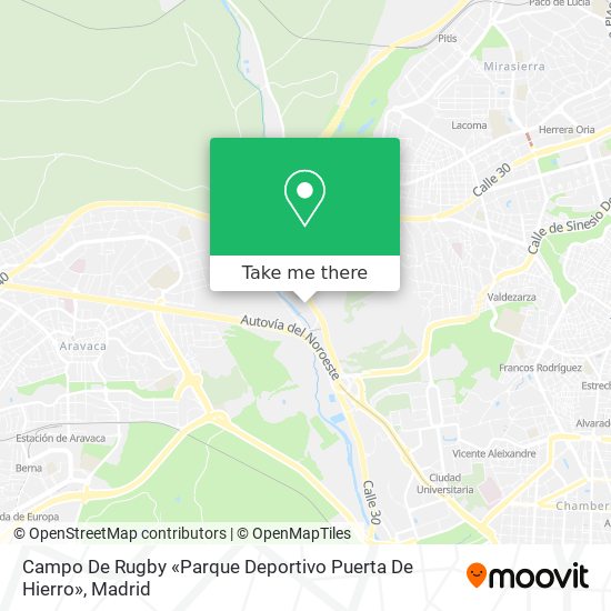 Campo De Rugby «Parque Deportivo Puerta De Hierro» map