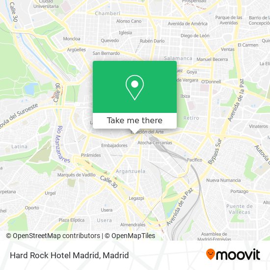 mapa Hard Rock Hotel Madrid