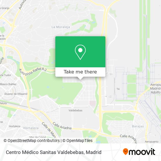 mapa Centro Médico Sanitas Valdebebas