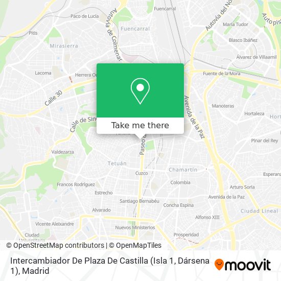 Intercambiador De Plaza De Castilla (Isla 1, Dársena 1) map