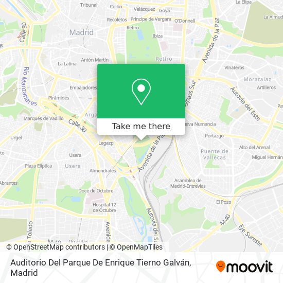 Auditorio Del Parque De Enrique Tierno Galván map