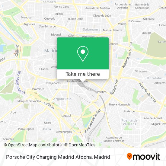 Porsche City Charging Madrid Atocha map