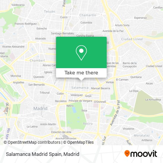 Salamanca Madrid Spain map