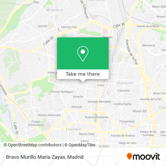 Bravo Murillo María Zayas map