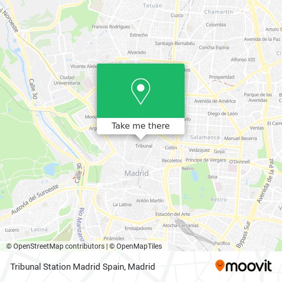 Tribunal Station Madrid Spain map