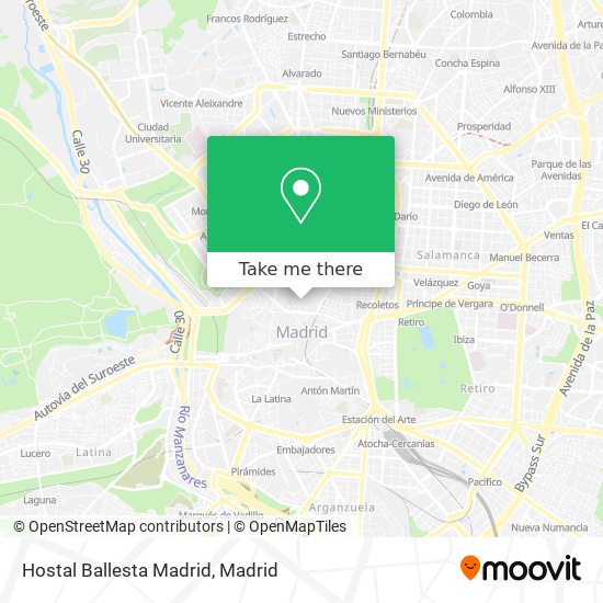 mapa Hostal Ballesta Madrid