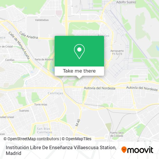 mapa Institución Libre De Enseñanza Villaescusa Station