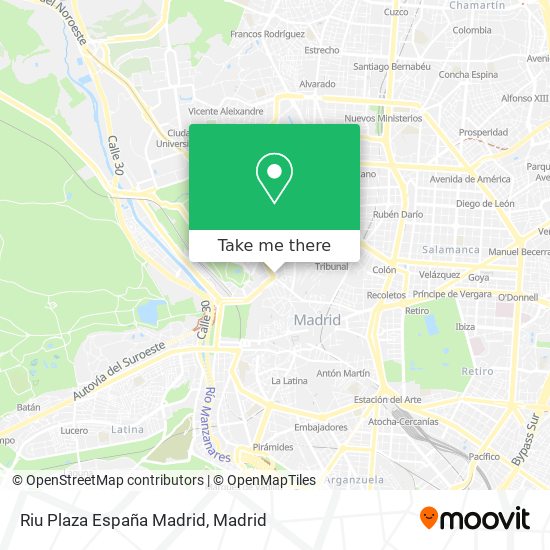 Riu Plaza España Madrid map