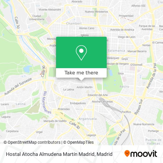 Hostal Atocha Almudena Martín Madrid map