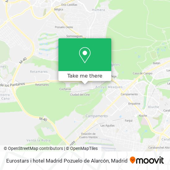 mapa Eurostars i hotel Madrid Pozuelo de Alarcón