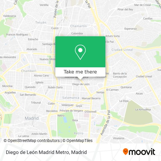 Diego de León Madrid Metro map