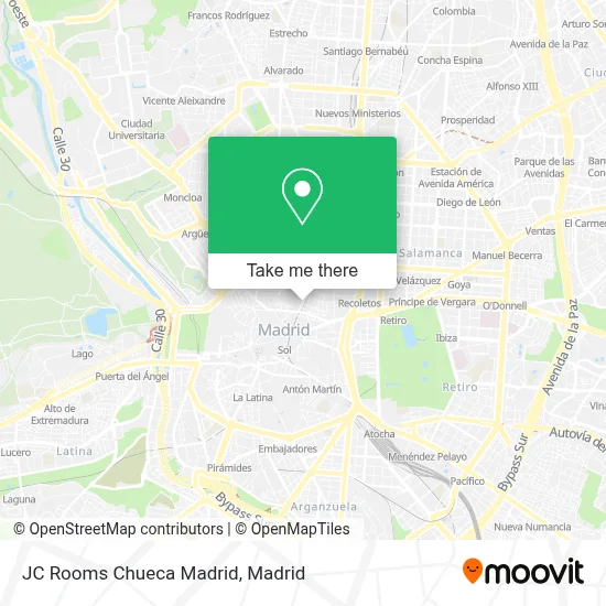 JC Rooms Chueca Madrid map