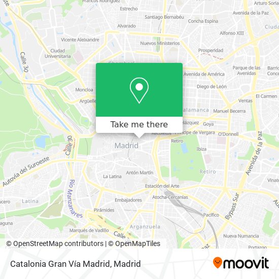 Catalonia Gran Vía Madrid map
