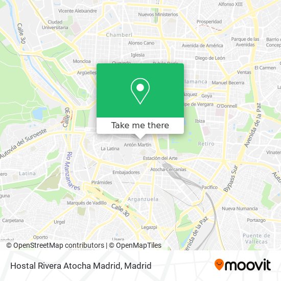mapa Hostal Rivera Atocha Madrid