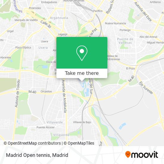 mapa Madrid Open tennis