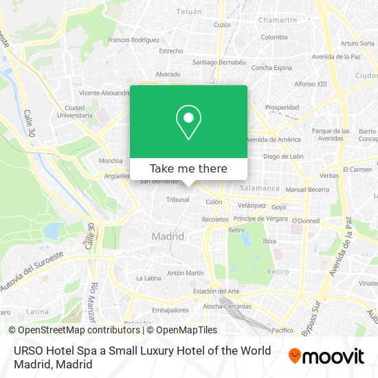 mapa URSO Hotel Spa a Small Luxury Hotel of the World Madrid