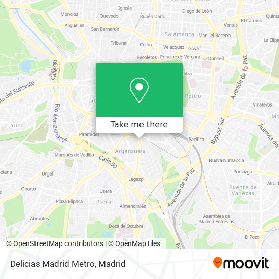 Delicias Madrid Metro map