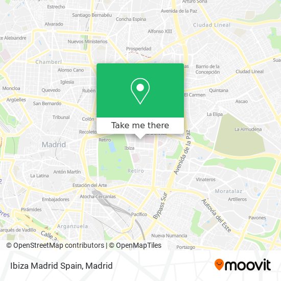 mapa Ibiza Madrid Spain