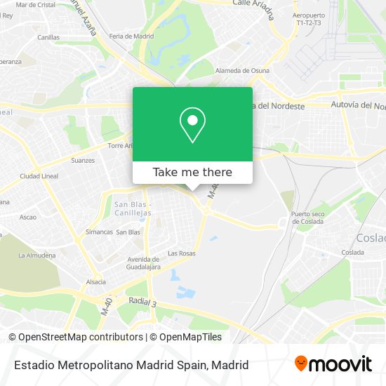 mapa Estadio Metropolitano Madrid Spain