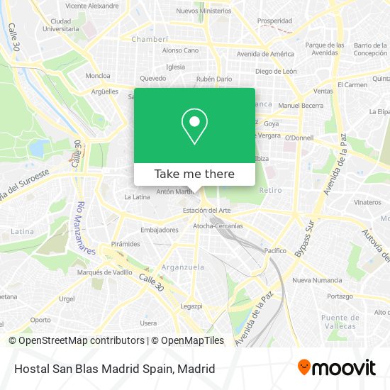 mapa Hostal San Blas Madrid Spain