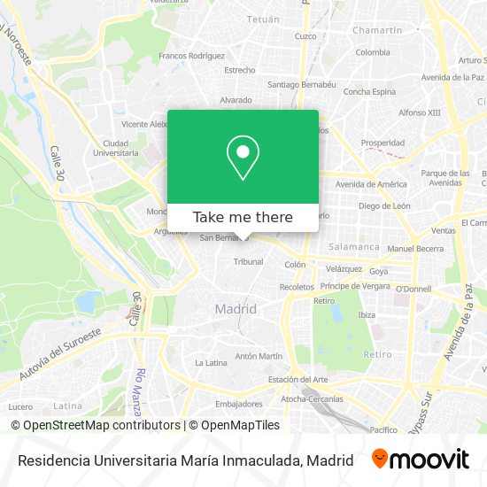 mapa Residencia Universitaria María Inmaculada