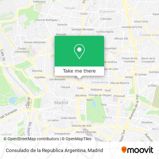 Consulado de la Republica Argentina map