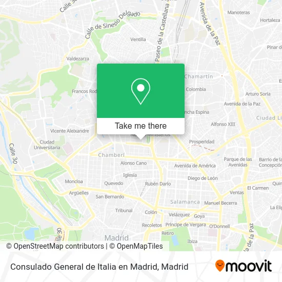 Consulado General de Italia en Madrid map
