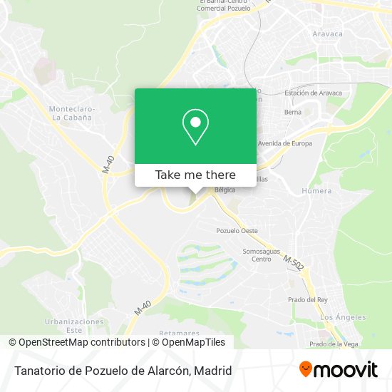 mapa Tanatorio de Pozuelo de Alarcón