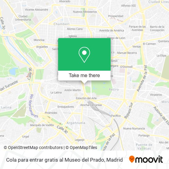 Cola para entrar gratis al Museo del Prado map