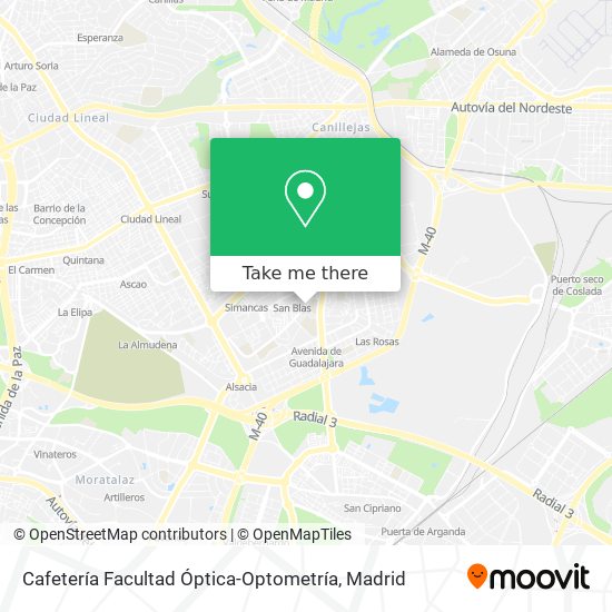 Cafetería Facultad Óptica-Optometría map