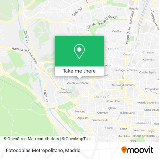 mapa Fotocopias Metropolitano