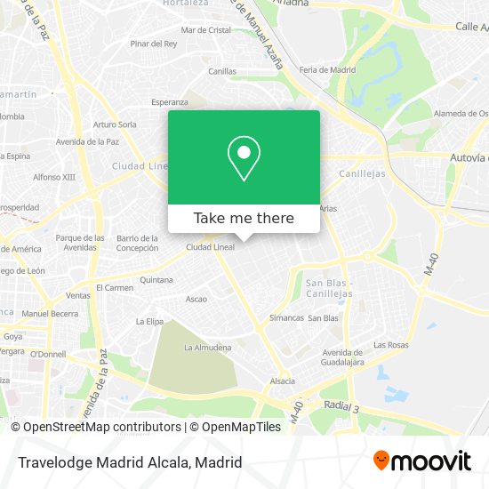 mapa Travelodge Madrid Alcala