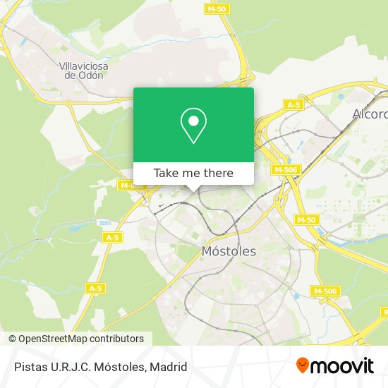 Pistas U.R.J.C. Móstoles map