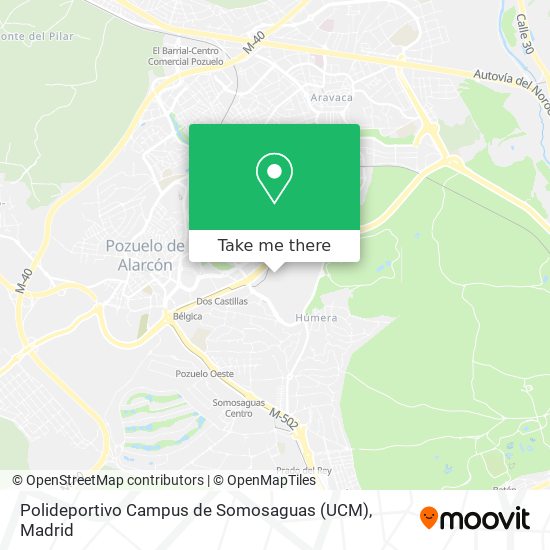 mapa Polideportivo Campus de Somosaguas (UCM)