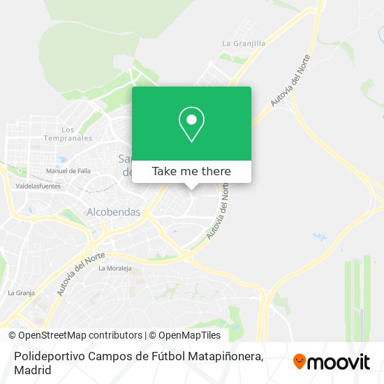 mapa Polideportivo Campos de Fútbol Matapiñonera