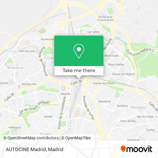 mapa AUTOCINE Madrid