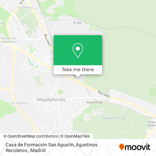 mapa Casa de Formación San Agustín, Agustinos Recoletos.