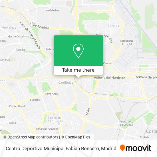 mapa Centro Deportivo Municipal Fabián Roncero